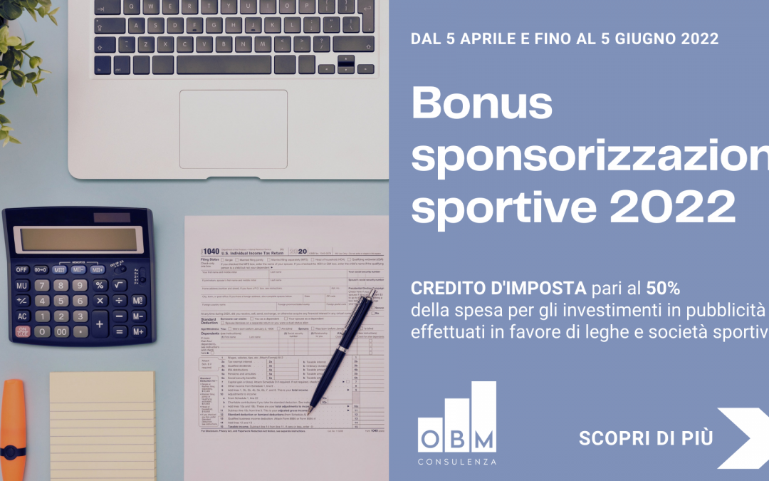 Bonus sponsorizzazioni sportive 2022