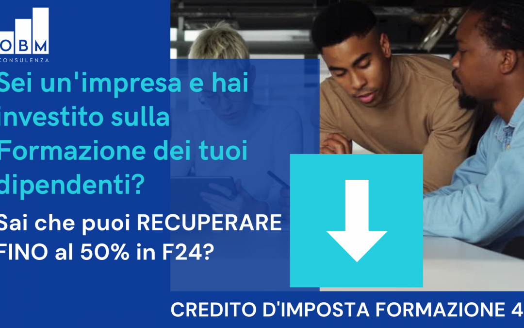 FORMAZIONE 4.0: recupero fino al 50% in F24