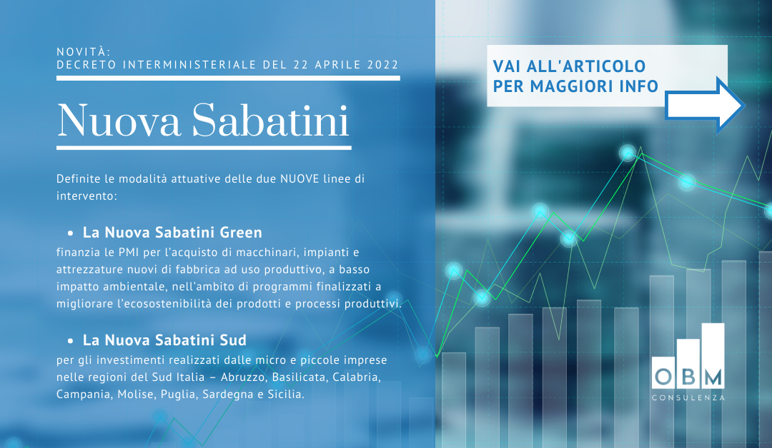 Nuova Sabatini: Novità investimenti GREEN e SUD