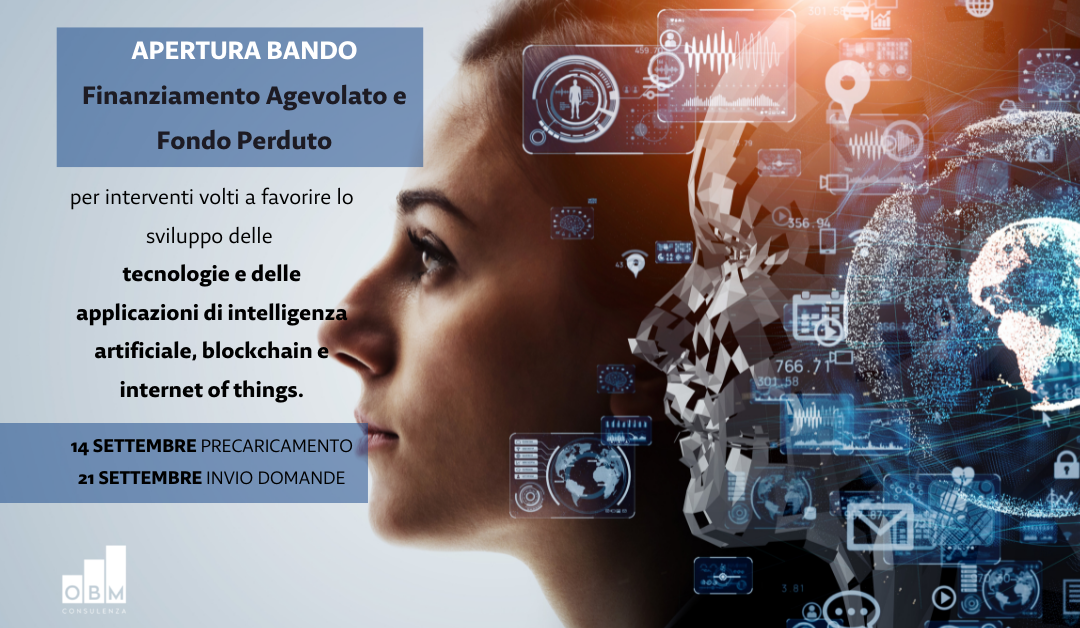 APERTURA BANDO: Tecnologie dell'intelligenza artificiale, blockchain e internet of things