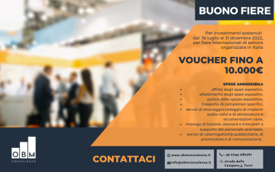 Buono Fiere 2022: contributo fino a 10.000 €