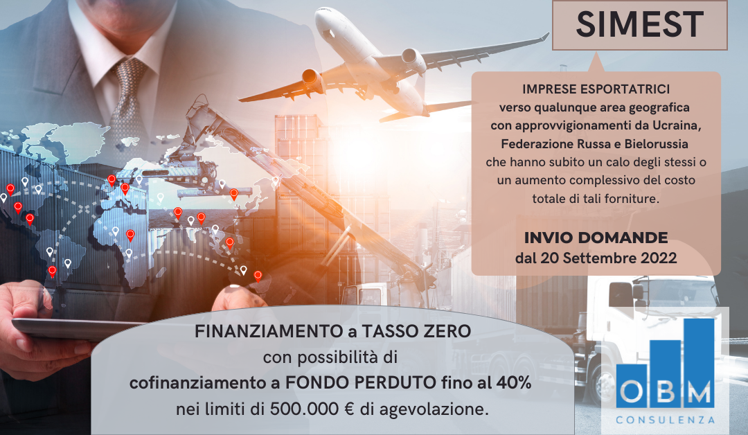 SIMEST Imprese Esportatrici: invio domande dal 20 settembre 2022