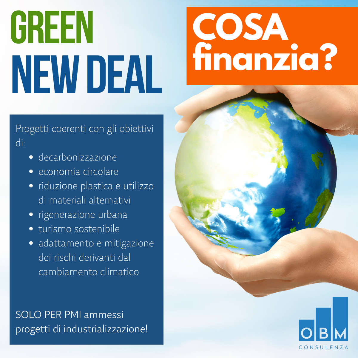 GREEN NEW DEAL: 17 novembre INVIO DOMANDE