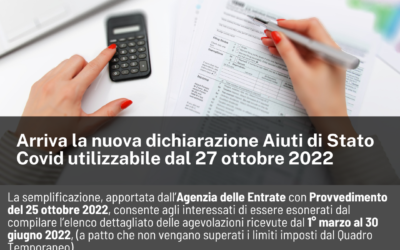 Dichiarazione Aiuti di Stato Covid: nuovo modello 2022-2023