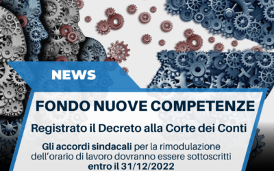 Fondo Nuove Competenze: registrato il Decreto alla Corte dei Conti