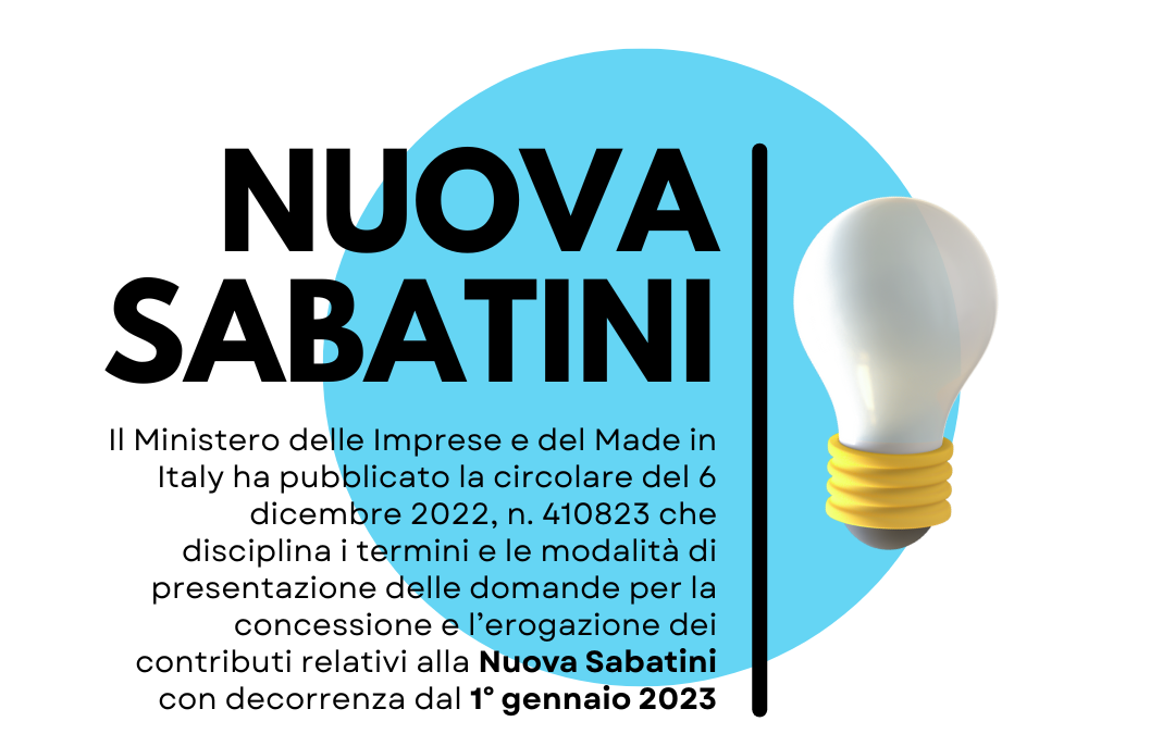 Nuova Sabatini: presentazione delle domande a partire dal 1° gennaio 2023