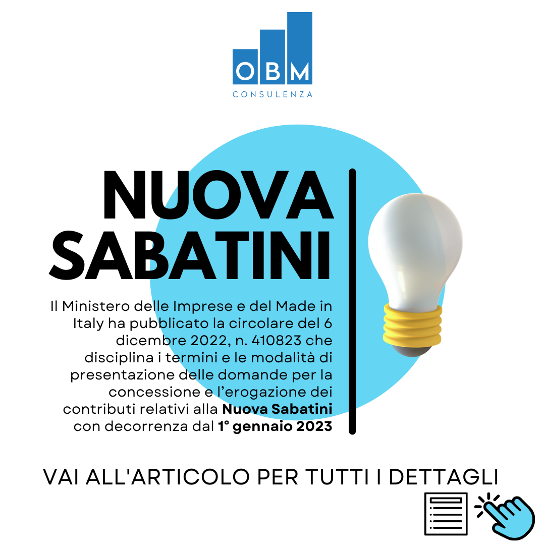 Nuova Sabatini: presentazione delle domande a partire dal 1° gennaio 2023