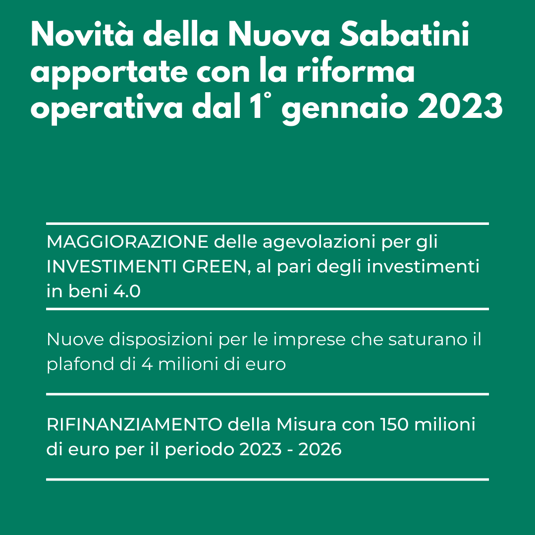 Nuova Sabatini: novità dal 1° gennaio 2023