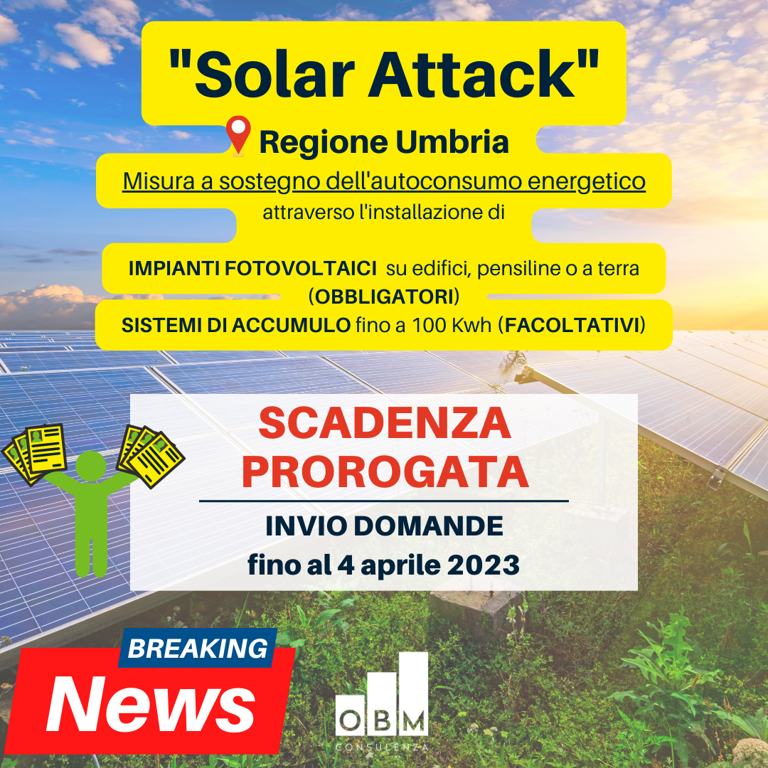 SOLAR ATTACK: scadenza prorogata al 4 aprile 2023