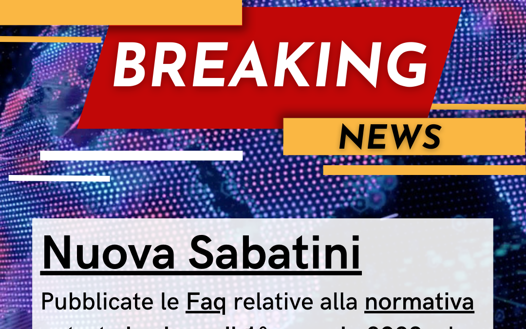 Nuova Sabatini: pubblicate le FAQ aggiornate