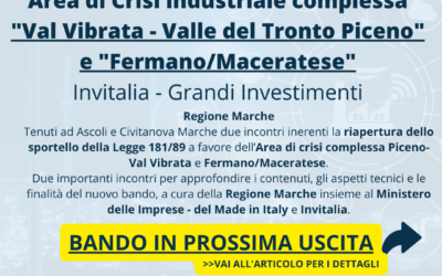 Regione Marche: prossimamente la riapertura dello sportello della L. 181/89