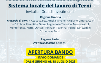 Area di Crisi complessa Terni-Narni: APERTURA BANDO