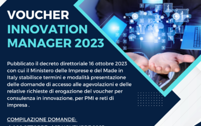 VOUCHER INNOVATION MANAGER 2023: al via alla presentazione delle domande per le imprese