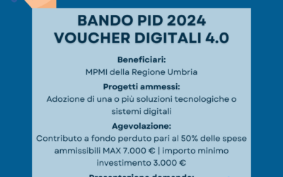 Regione Umbria: BANDO PID 2024 – Voucher Digitali 4.0